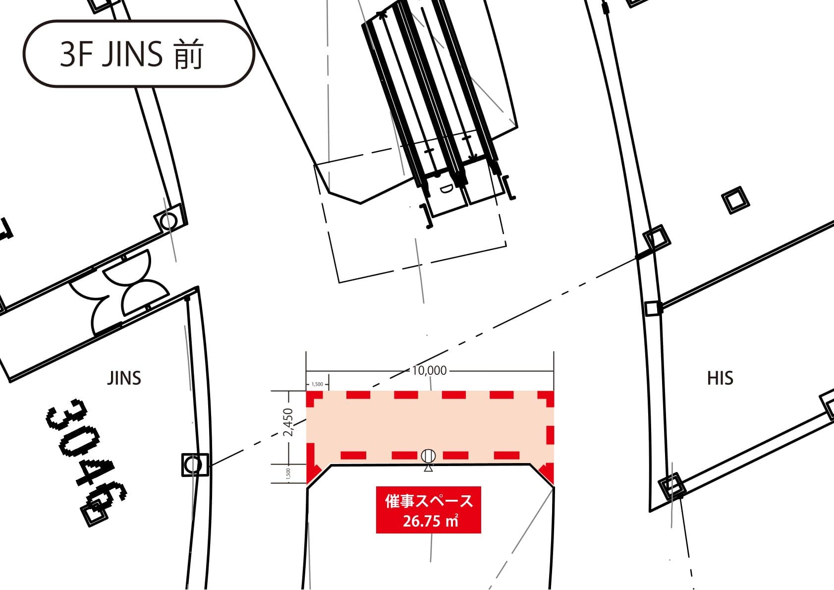 ノースモールB(JINS前)の図面・フロアマップ