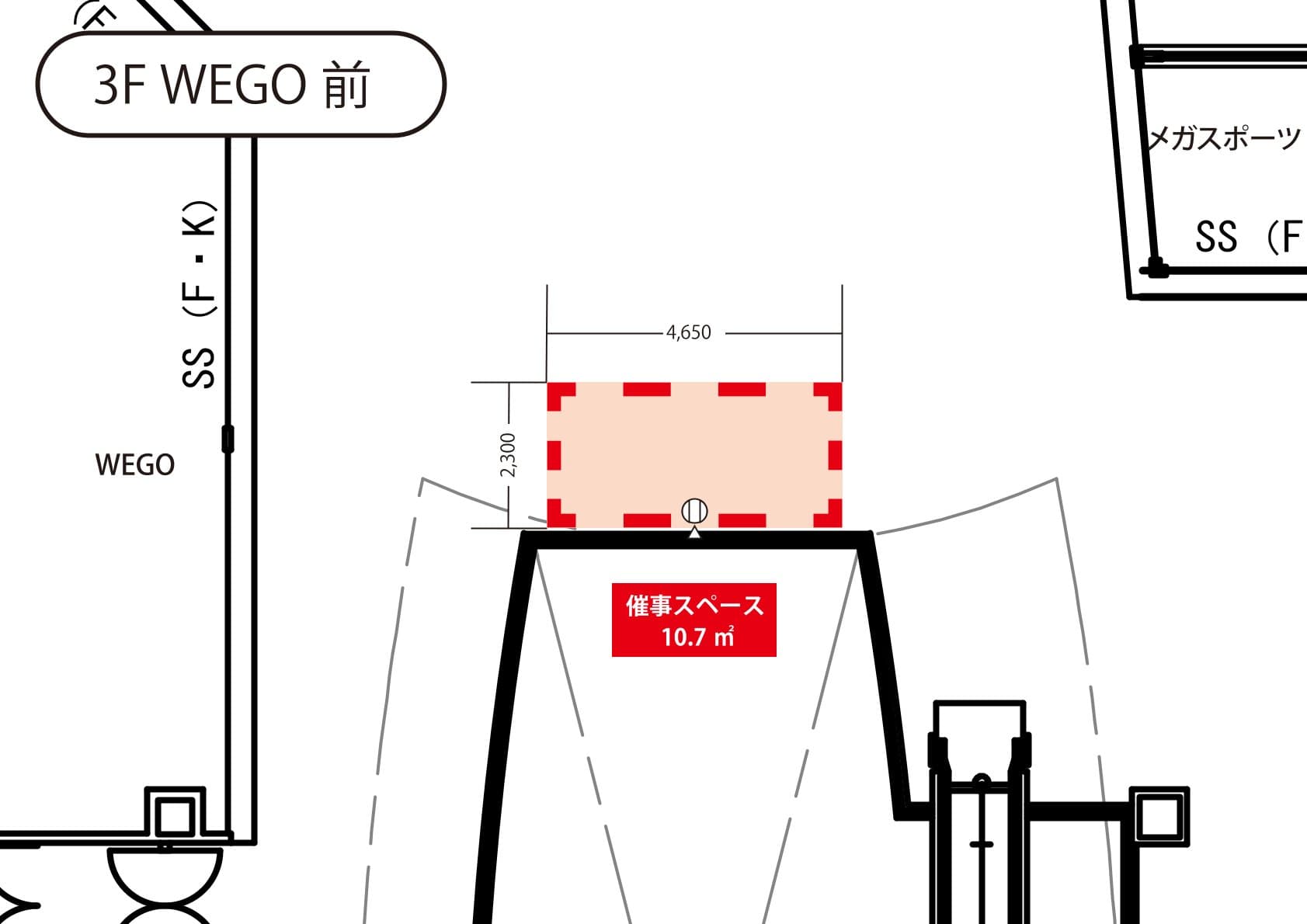中央ブリッジノース(WEGO前)の図面・フロアマップ