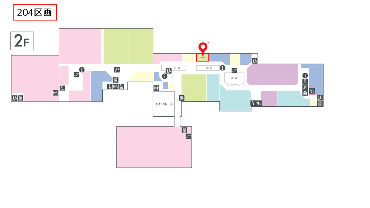 モール中央に位置し視認性に優れた区画の図面・フロアマップ
