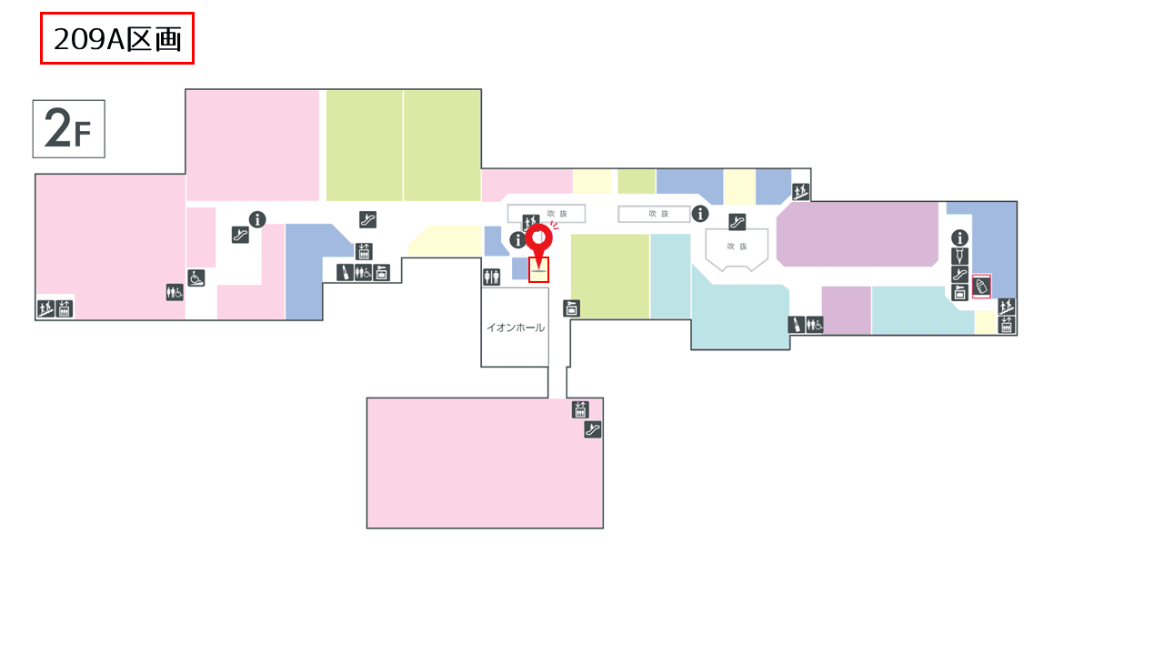 映画館、イオンホールに近い区画の図面・フロアマップ