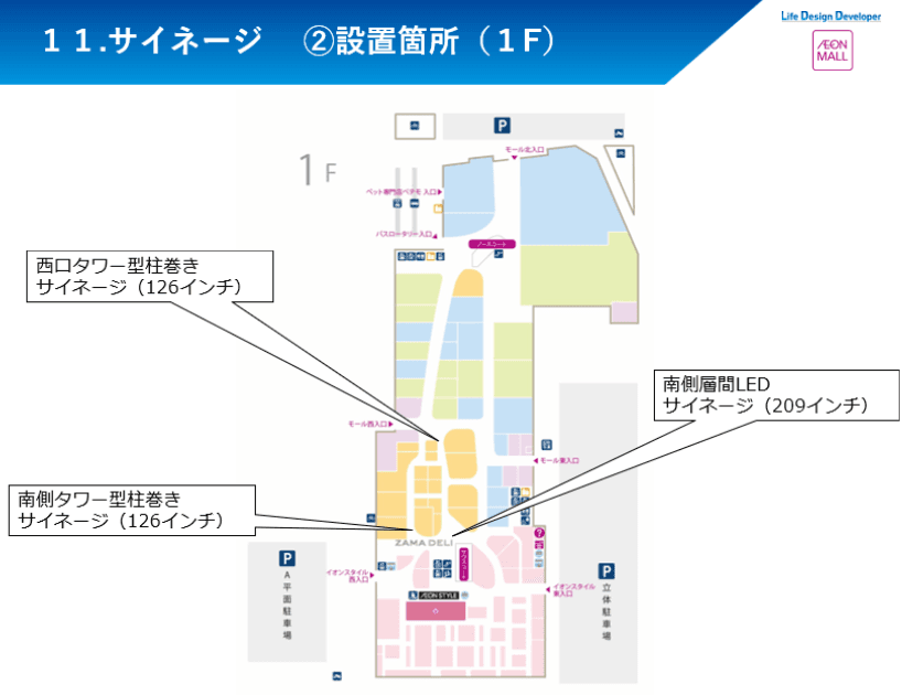 モール内広告 デジタルサイネージ(タワー型)1