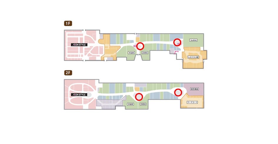 エスカレーター 場所