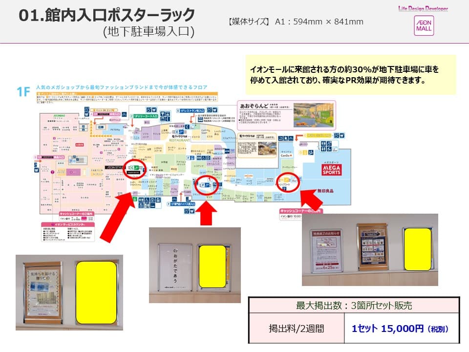 モール内広告(地下駐車場入口)1