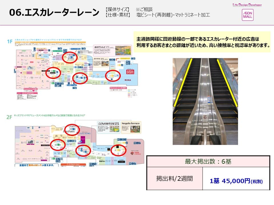モール内広告 エスカレーターレーン1