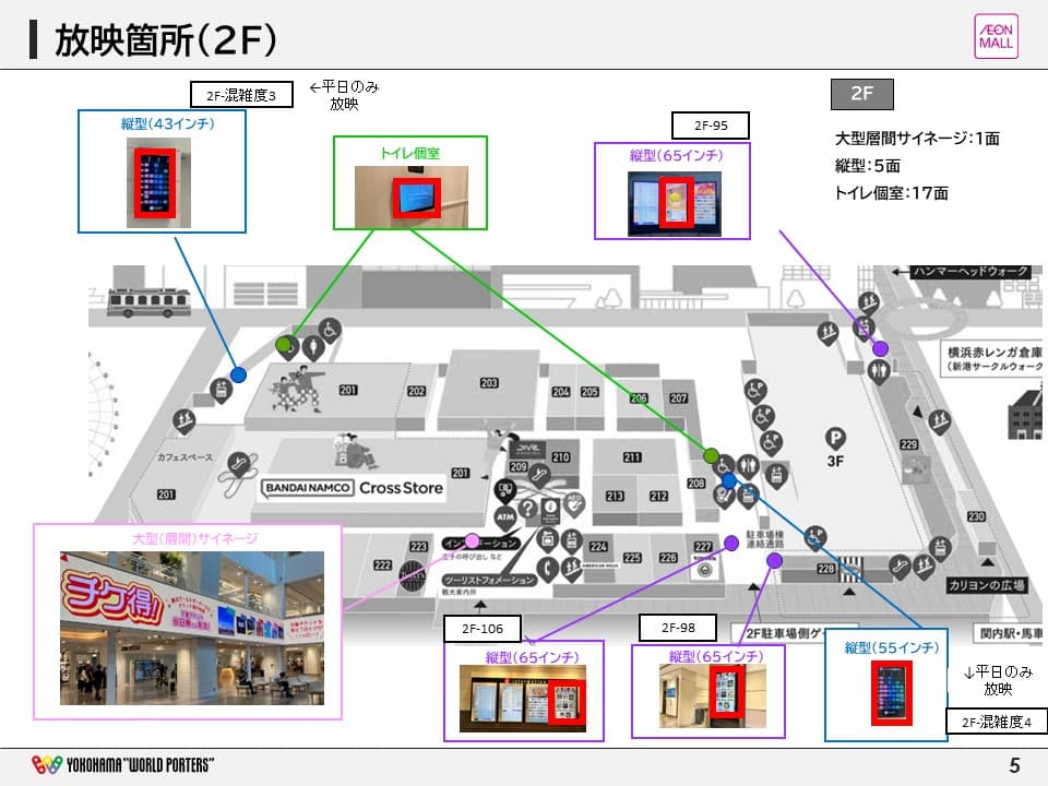 2F大型層間サイネージの図面・フロアマップ