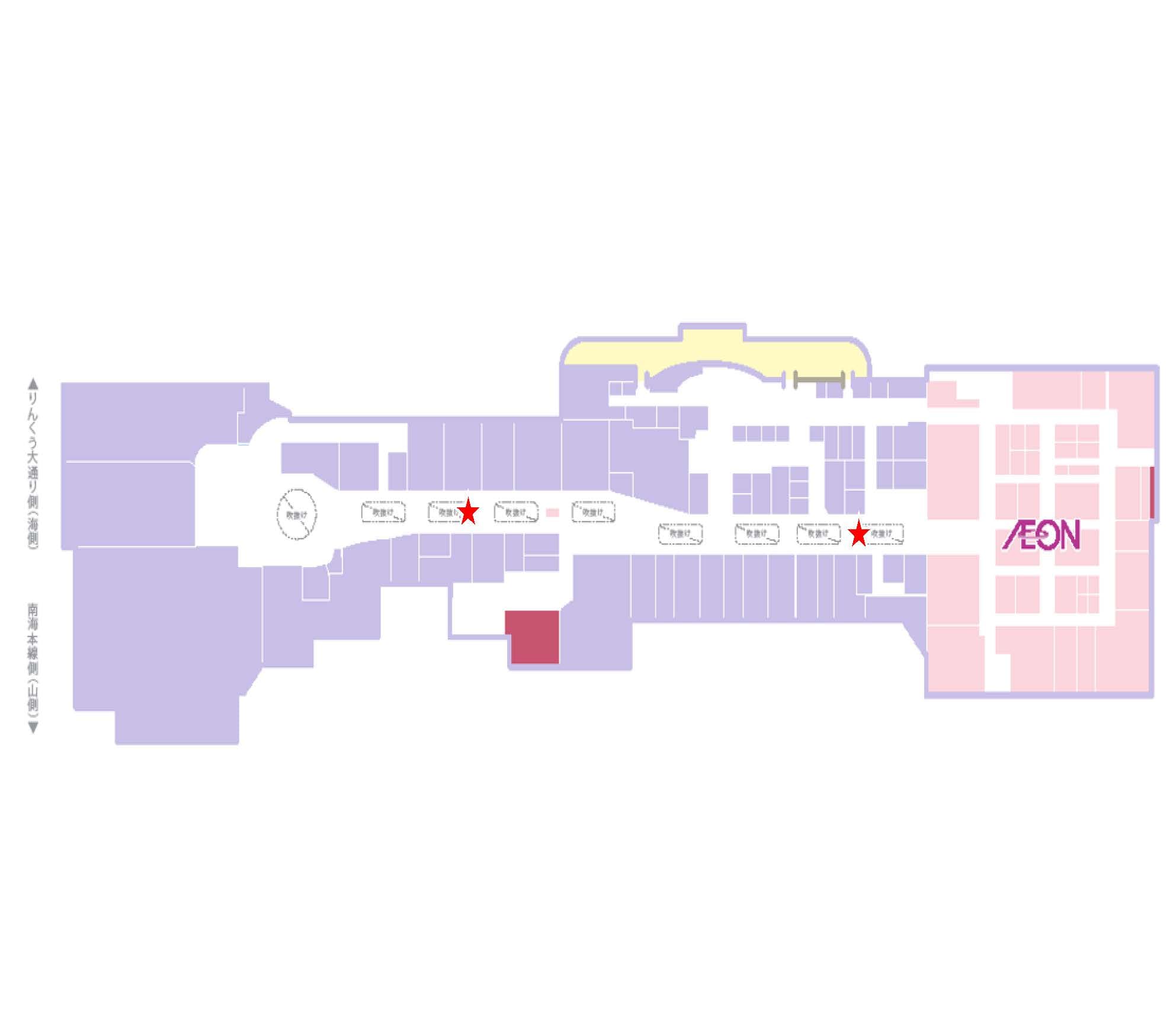 モール内広告 デジタルサイネージ(層間サイネージ)の図面・フロアマップ