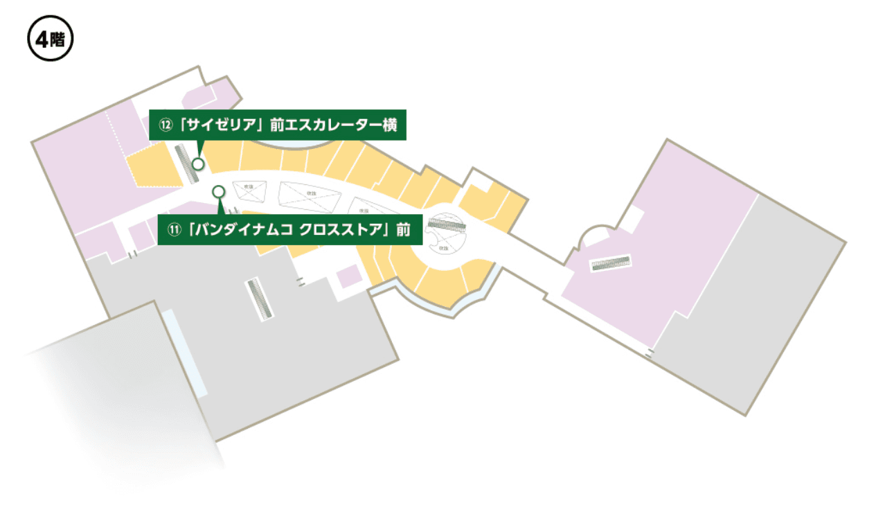 イオン棟4F:サイゼリヤ前の図面・フロアマップ