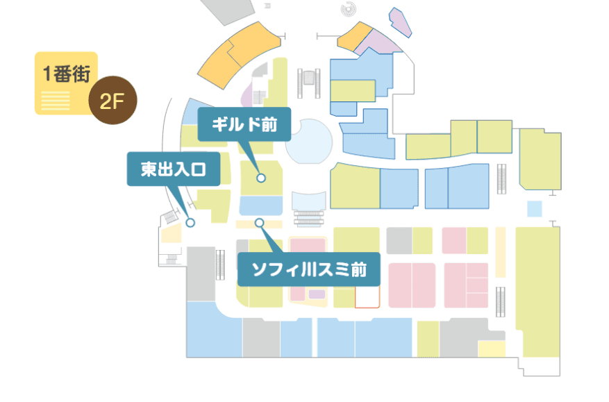 1番街2FGILD前の図面・フロアマップ