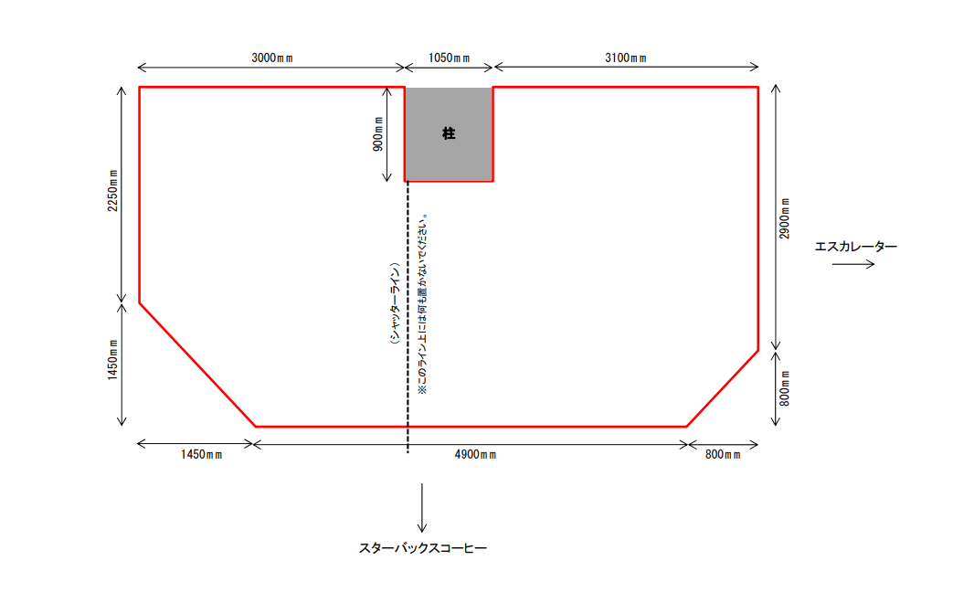 1F スターバックス前の図面・フロアマップ1