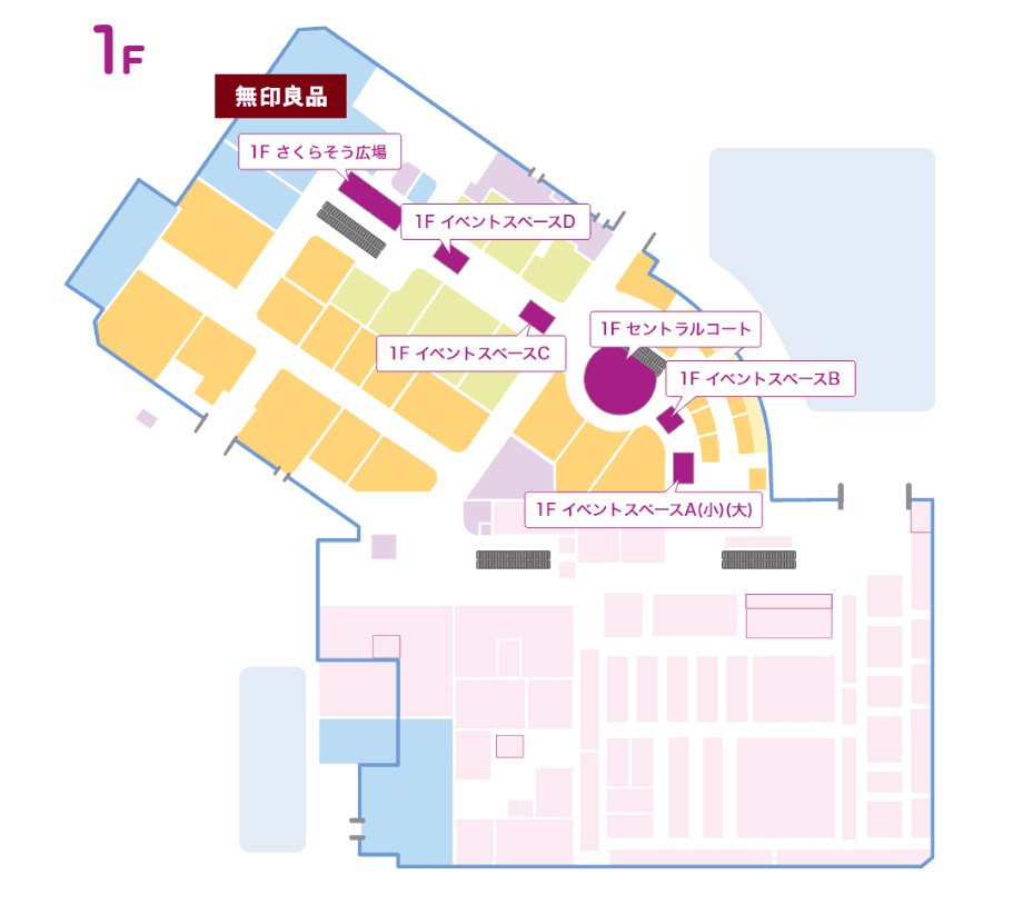 1F イベントスペースBの図面・フロアマップ