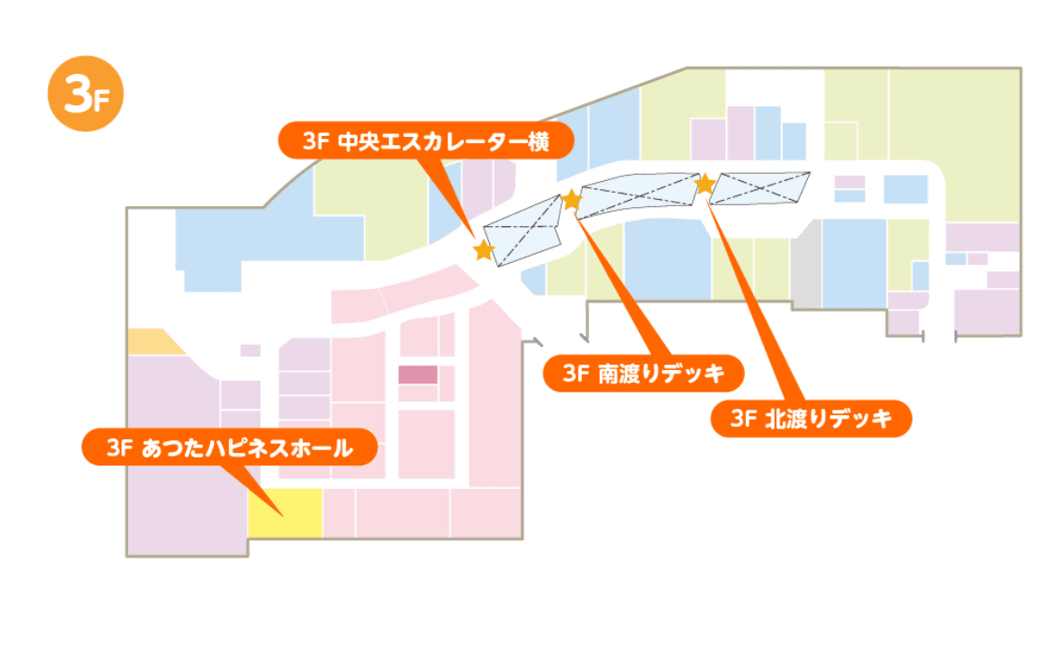 あつたハピネスホールA+Bの図面・フロアマップ