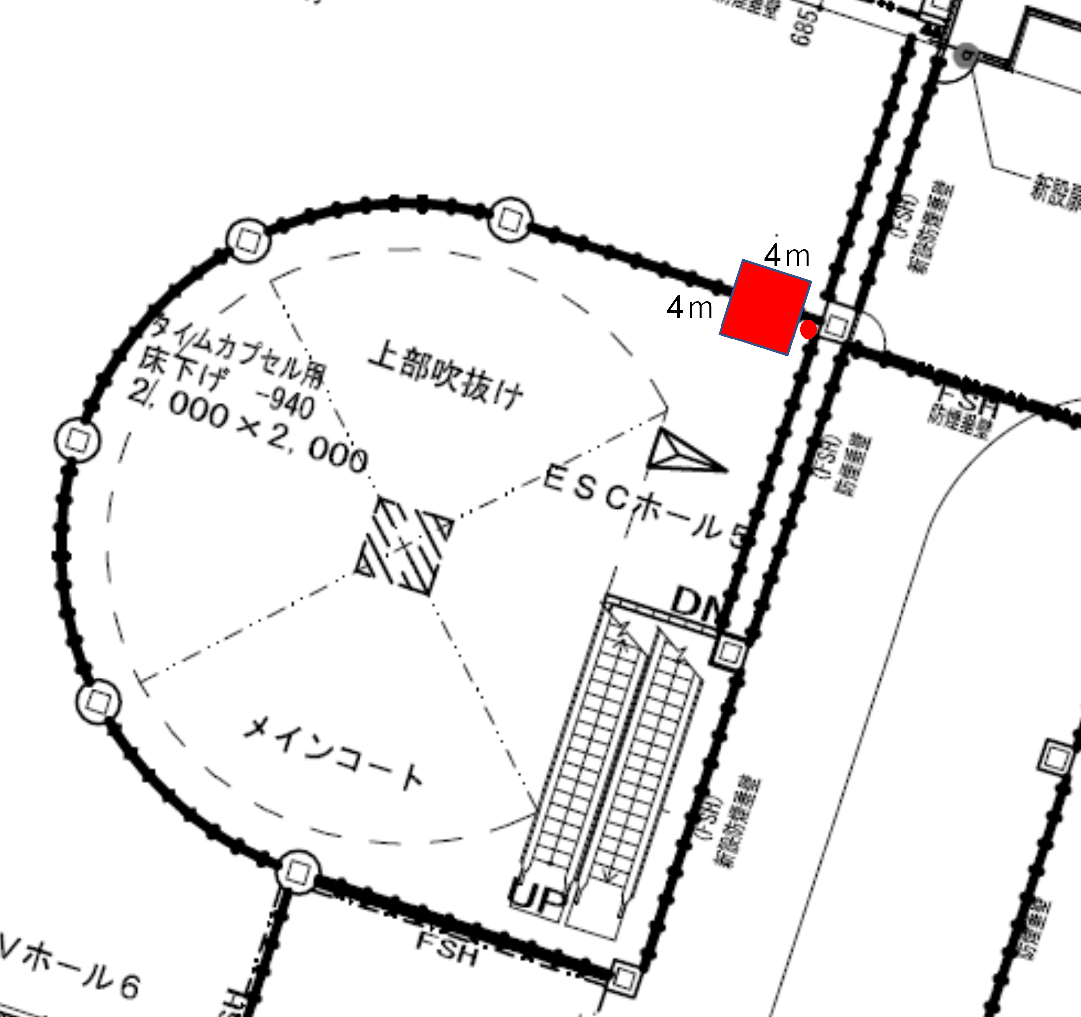 1Fセントラルコート横の図面・フロアマップ