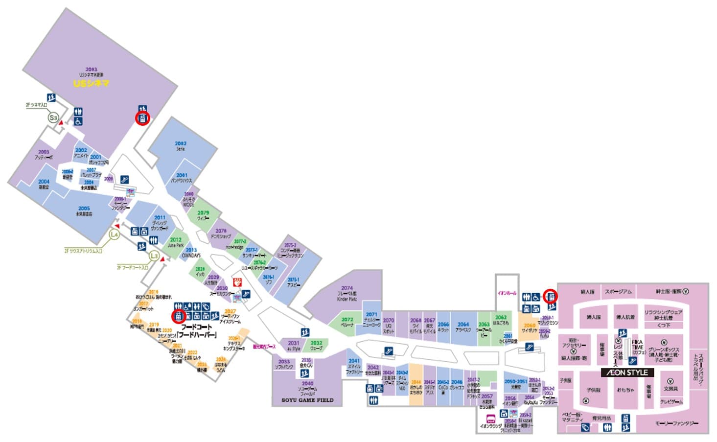 エレベーター扉の図面・フロアマップ1